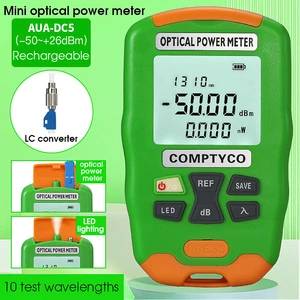 Mini 2 in 1 Optical Power Meter OPM Optical fiber tester with LED Lighting -50+26dBm/-70+10dbm (optional) AUA-DC5/DC7