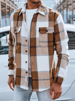 Men's Camel Flannel Shirt Dstreet