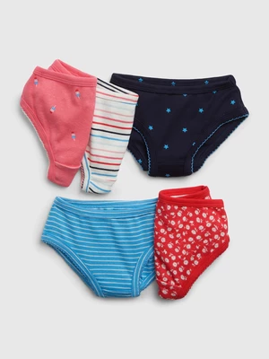 Set of five girls' panties in blue, red and black GAP