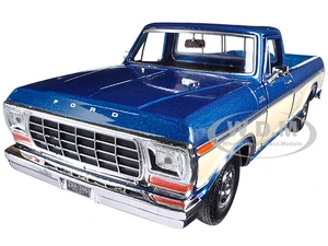 1979 Ford F-150 Pickup Truck 2 Tone Blue/Cream 1/24 Diecast Model Car by Motormax