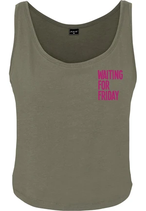 Ladies Waiting For Friday Box Tank Olive