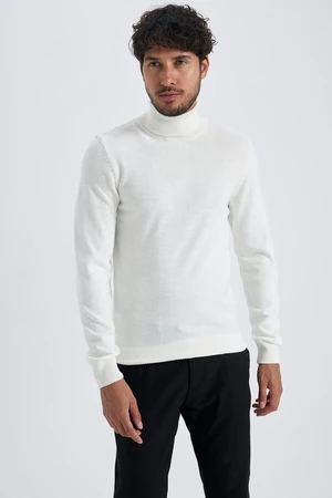 DEFACTO Slim Fit Slim Fit Turtleneck Basic Plain Knitwear Sweater