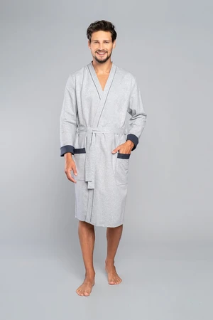 Gabriel Long Sleeve Bathrobe - Melange/Graphite