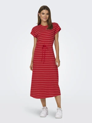 Red Women's Striped Basic Midi Dress ONLY May