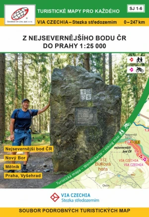 VIA CZECHIA – Stezka středozemím, box 1, Z nejsevernějšího bodu ČR do Prahy 1 : 25 000