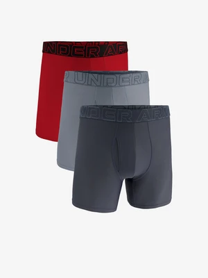 Under Armour M UA Perf Tech Mesh 6in Boxerky 3 ks Šedá