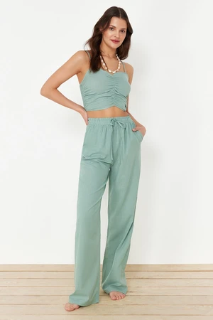 Trendyol Mint Woven Blouse Trousers Set