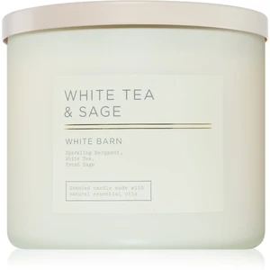 Bath & Body Works White Tea & Sage vonná svíčka 411 g