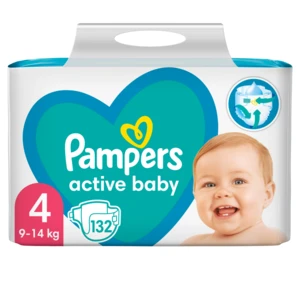 Pampers Active Baby vel. 4 9–14 ks dětské pleny 132 ks