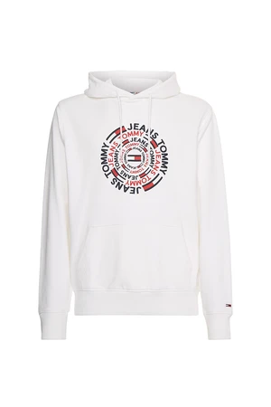 Tommy Jeans Mikina - TJM CIRCULAR GRAPHIC HOODIE biela