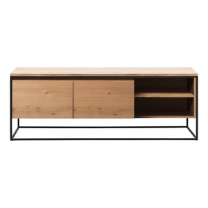 Komoda pod TV z fornirem dębowym Unique Furniture Rivoli