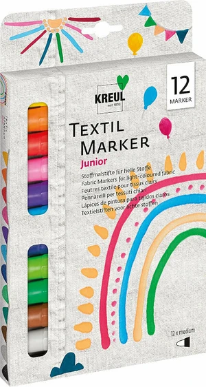 Kreul 90720 Textile Marker Set Junior Sada textilních fixů 12 ks