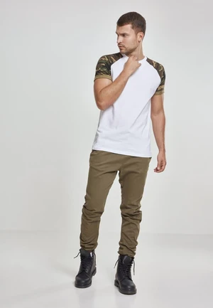 Raglan contrasting t-shirt wht/woodcamo