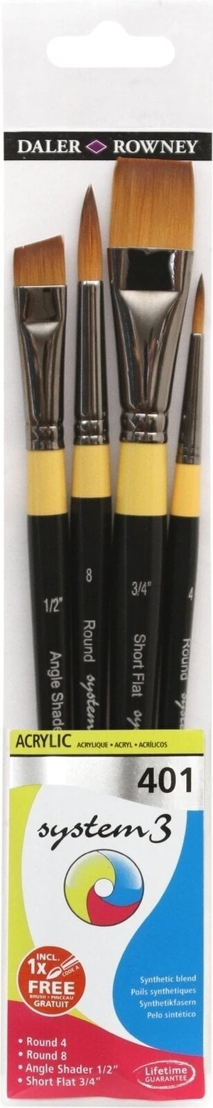 Daler Rowney System3 Acrylic Brush Synthetic Set pensule 1 buc