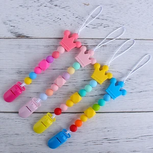 Baby Infant Toddler Dummy Pacifier Silicone Soother Nipple Clip Chain Holder Strap Baby Chew Toy Baby Teether Teething Chain