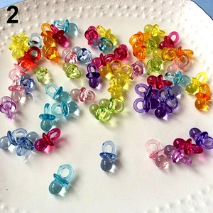 Blue Pink Transparent Acrylic Mini Pacifier Baby Shower Cake Decoration Birthday Gift DIY Mini Pacifier Party Mini Pacifier 2021