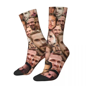 RYAN GOSLING Photo Collage Socks Men's Women's Fashion Socks Harajuku Spring Summer Autumn Winter Socks Gift