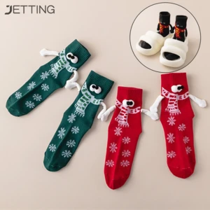 1 Pair Club Celebrity Couple Socks Ins Fashion Funny Creative Magnetic Attraction Hands Black White Cartoon Eyes Couples Socks