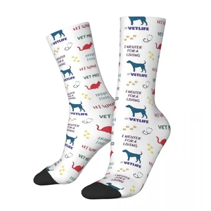 Vet Med Pattern Design- Veterinary Sticker Pack Paramedic Unisex Winter Socks Cycling Happy Socks Street Style Crazy Sock