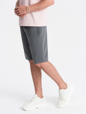 Ombre Men's BASIC cotton sweat shorts - graphite