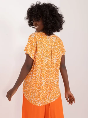 Orange summer blouse with SUBLEVEL patterns