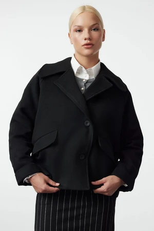 Trendyol Black Regular Short Wool Coat