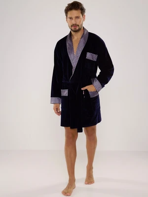 Bathrobe De Lafense 772 Bonjour short 3XL-4XL men's navy blue 059