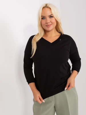 Basic Black Oversized Cotton Blouse