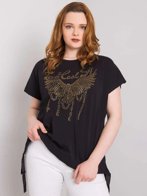 Black loose blouse plus size