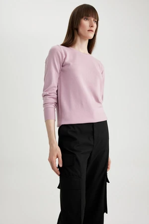 DEFACTO Regular Fit Crew Neck Basic Plain Knitwear Sweater