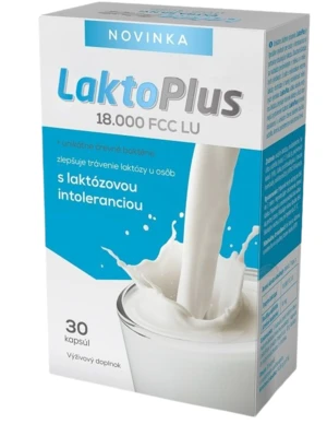 LaktoPlus 18.000 FCC LU pre osoby s laktózovou intoleranciou 30 kapsúl