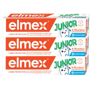 ELMEX Junior Zubní pasta pro děti ve věku 6-12 let 3 x 75 ml