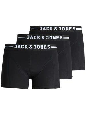 3PACK pánské boxerky Jack and Jones černé