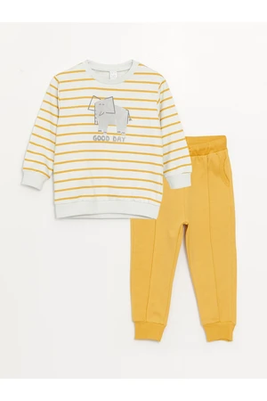 LC Waikiki Crew Neck Long Sleeve Baby Boy Sweatshirt and Trousers 2-Piece Set