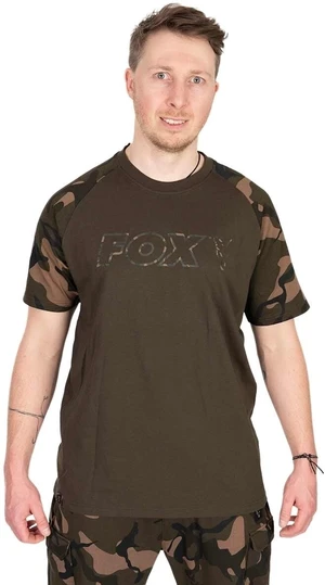 Fox Fishing Tee Shirt Khaki/Camo Outline T-Shirt - M