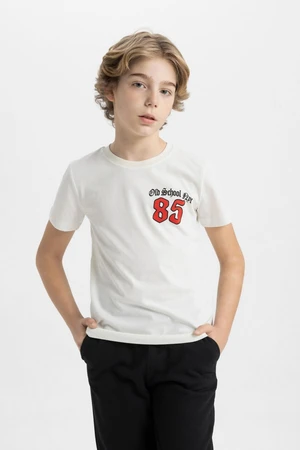 DEFACTO Boy&#39;s Crew Neck Printed Short Sleeve T-Shirt