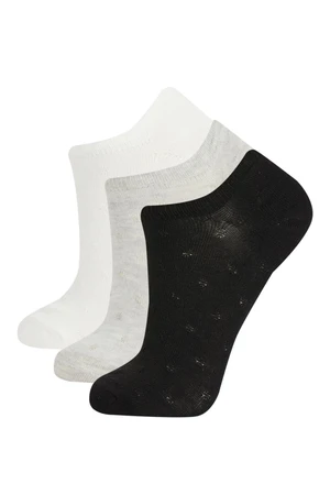 DEFACTO Women's 3-Pack Cotton Sneaker Socks