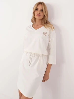 Ecru sweatshirt dress