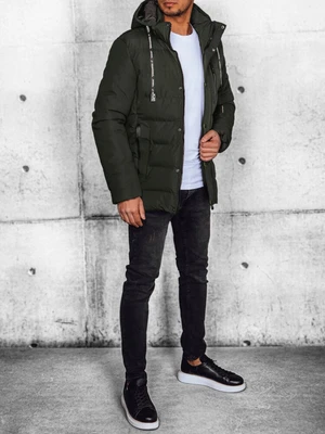 Men's Green Quilted Dstreet Winter Jacket