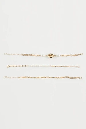 DEFACTO Women's 3-piece Gold Bracelet