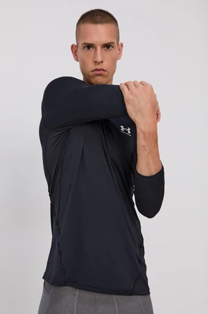 Tréningové tričko s dlhým rukávom Under Armour čierna farba, jednofarebné, 1361506