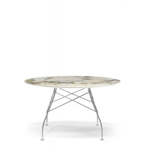 Glossy Marble finish kulatý 130 cm chromová symfonie Kartell