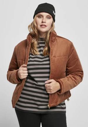 Women's corduroy jacket made of caramel