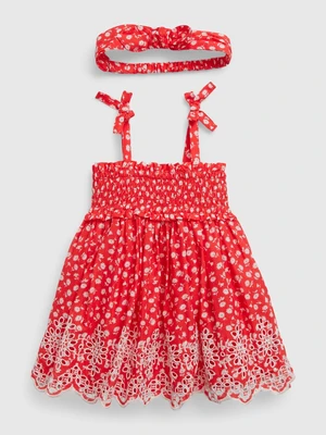 White-and-red girly patterned dress with headband GAP