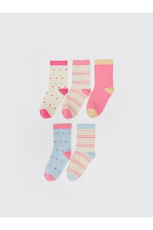 LC Waikiki Patterned Girl's Crewneck Socks 5-pack