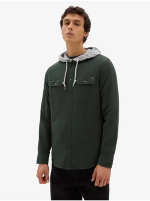 Dark green men's hooded shirt VANS Parkway II - Men