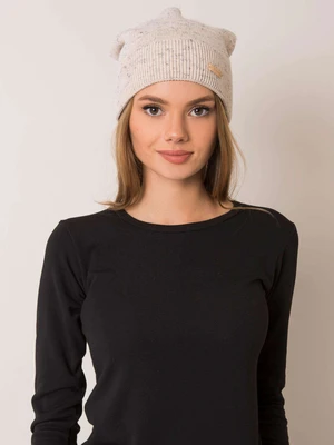 Beige women's hat with pompom RUE PARIS