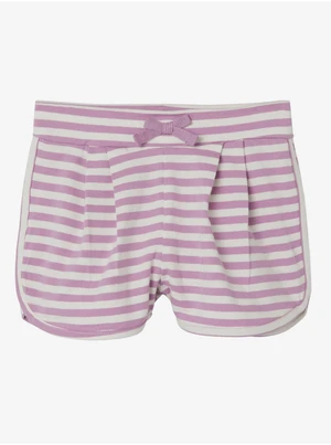 White Pink Girly Striped Shorts name it Jia - Girls