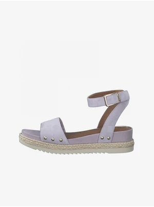 Tamaris Light Purple Leather Sandals for Women - Ladies