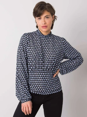 Black and blue blouse with patterns Abrian RUE PARIS